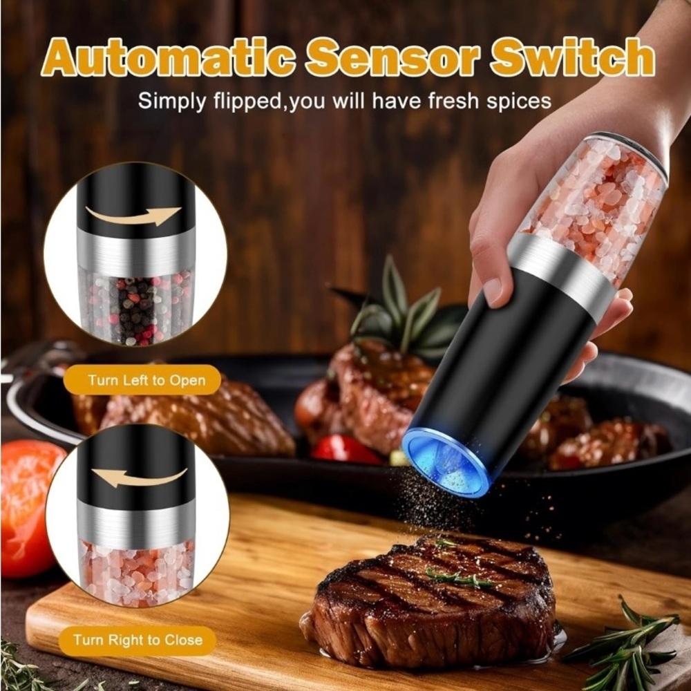 *NEW* Gravity Electric Salt and Pepper Mill Shaker Set - Picture 5 of 11
